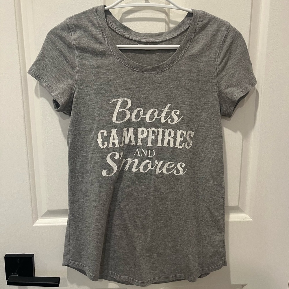 Maurices Charcoal Tee with Ivory Accents